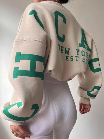 Women's Sweatshirt – Oversized Graphic Crewneck