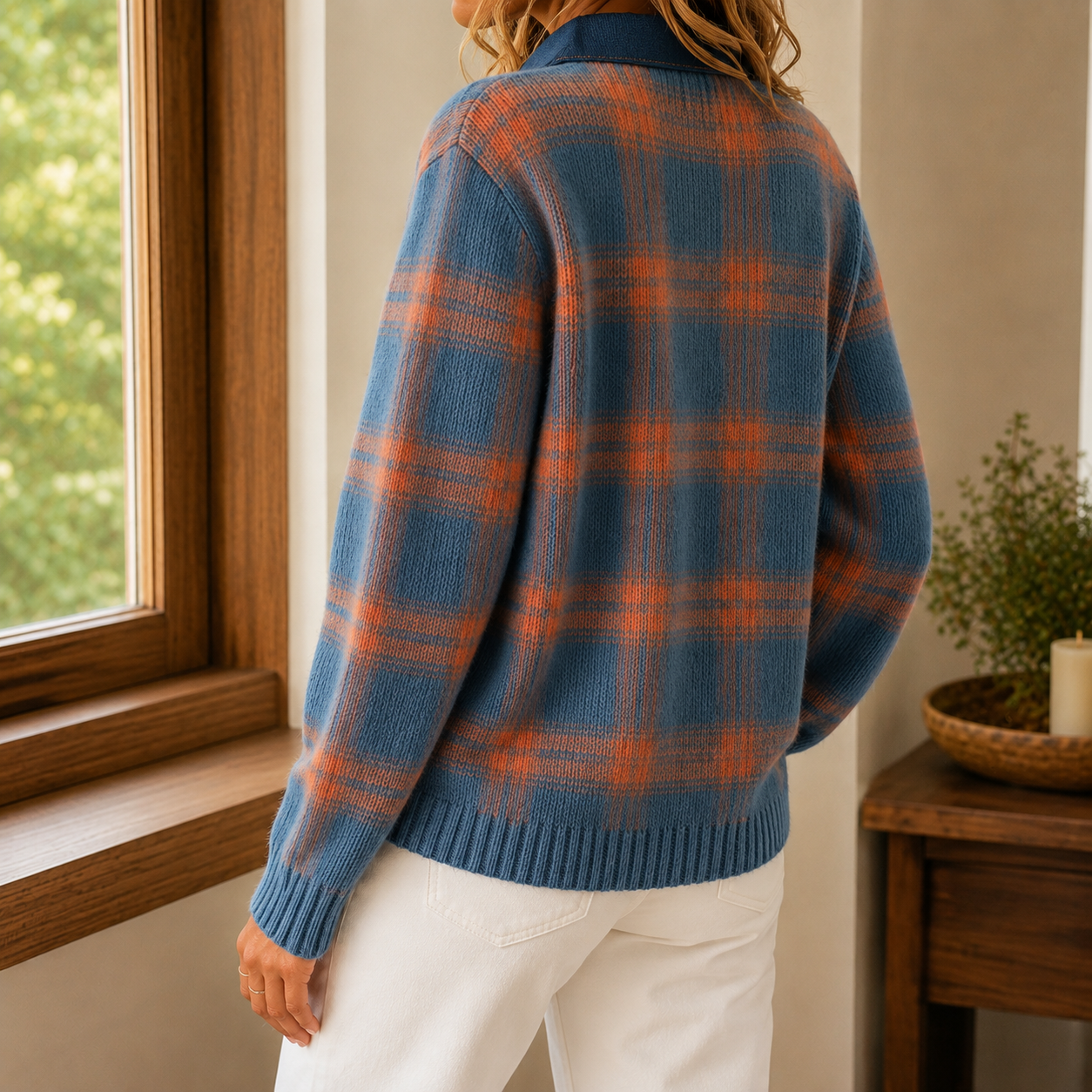 Sabina Plaid Sweater 1