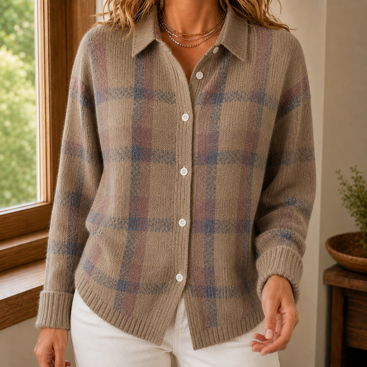 Sabina Plaid Sweater 5