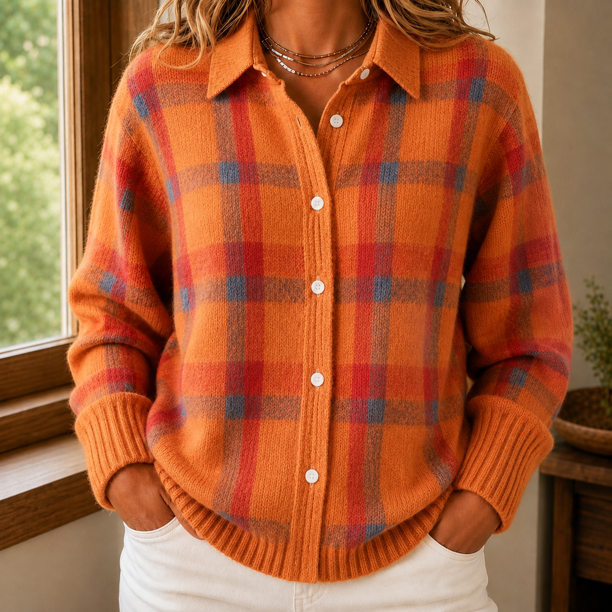 Sabina Plaid Sweater 7