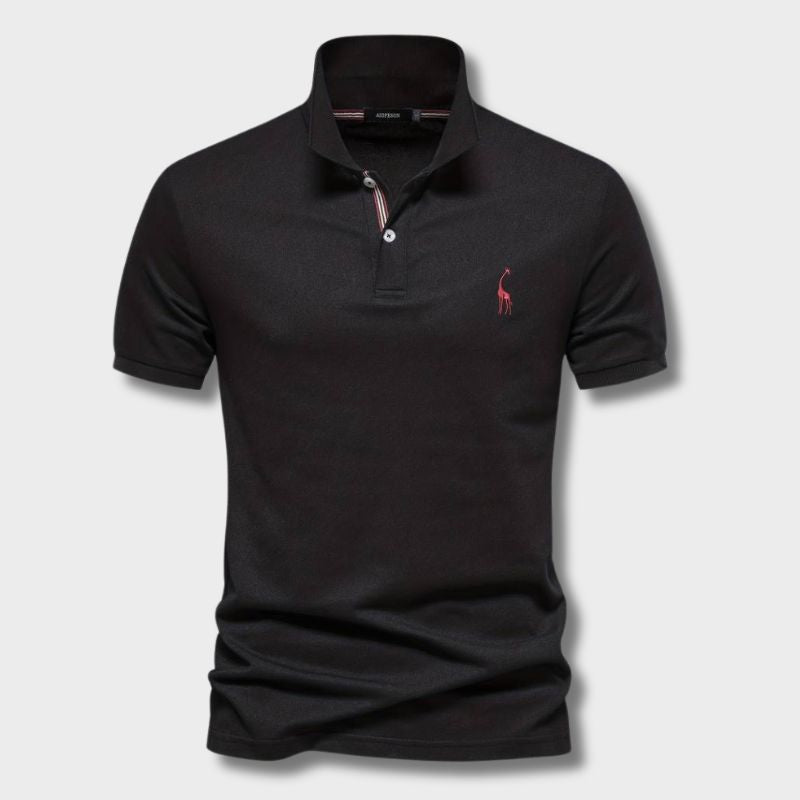 Men's Short Sleeve Polo Shirt with Contrast Placket