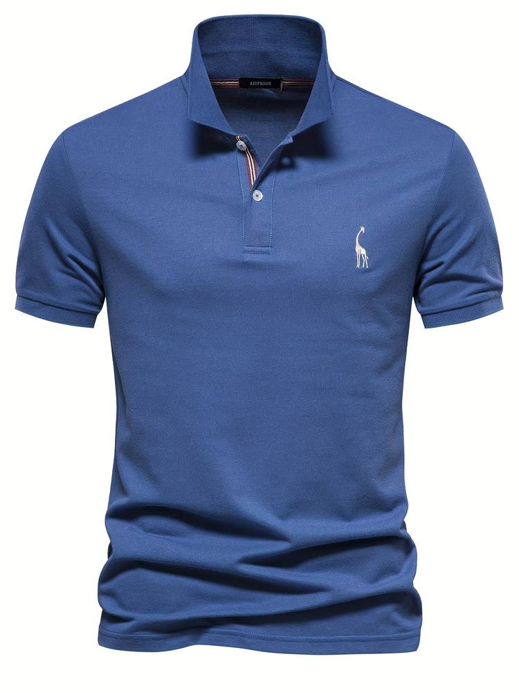 Men's Short Sleeve Polo Shirt with Contrast Placket