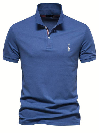 Men's Short Sleeve Polo Shirt with Contrast Placket