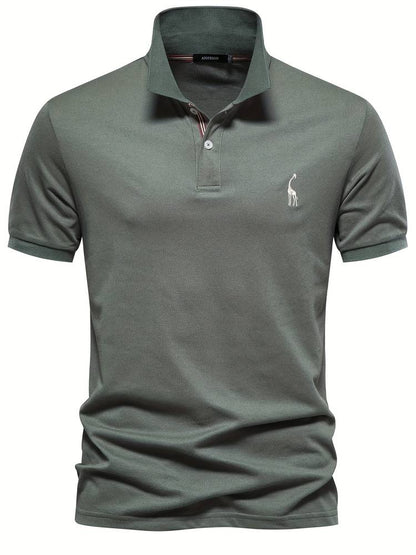 Men's Short Sleeve Polo Shirt with Contrast Placket