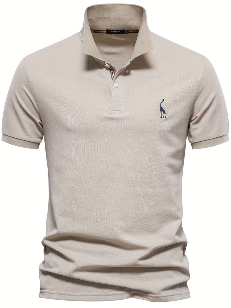 Men's Short Sleeve Polo Shirt with Contrast Placket