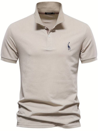Men's Short Sleeve Polo Shirt with Contrast Placket