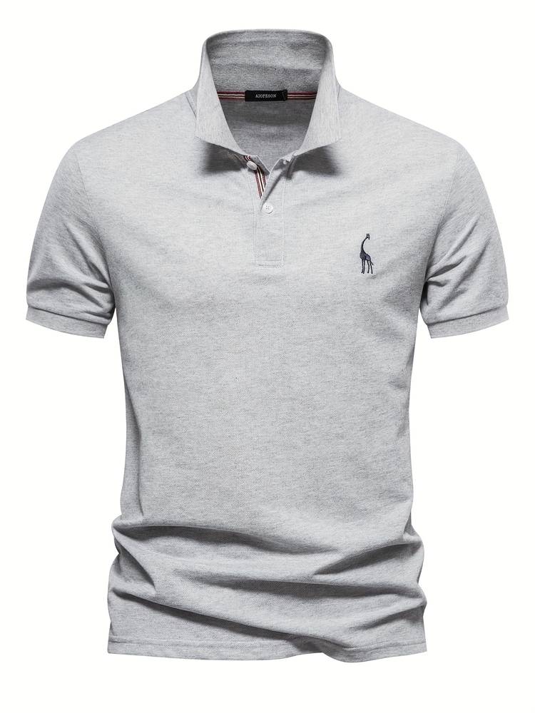 Men's Short Sleeve Polo Shirt with Contrast Placket