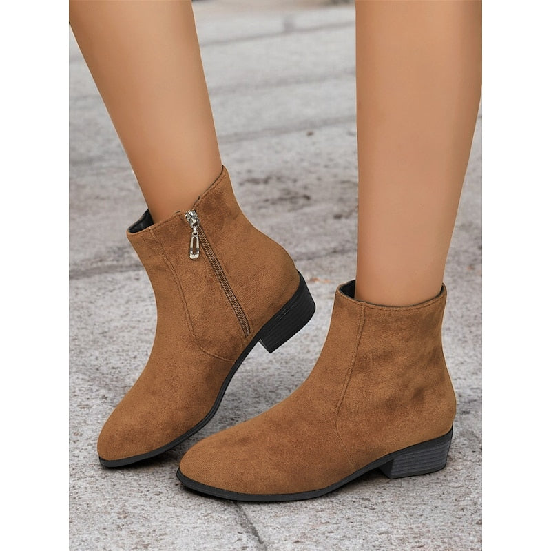 Sloane | Side-Zip Block Heel Ankle Boots 0