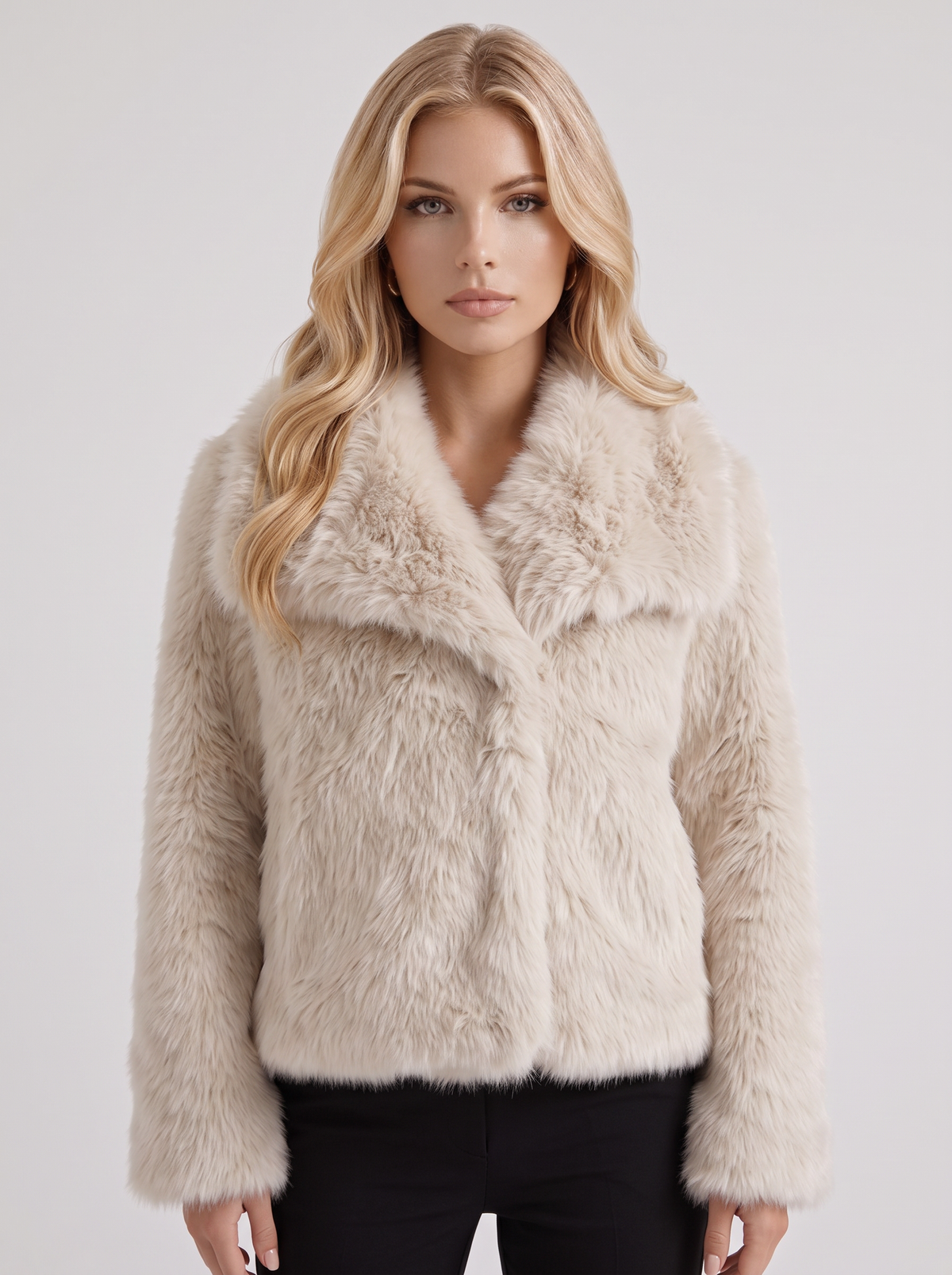 Talia Shaggy Jacket - Off White 1
