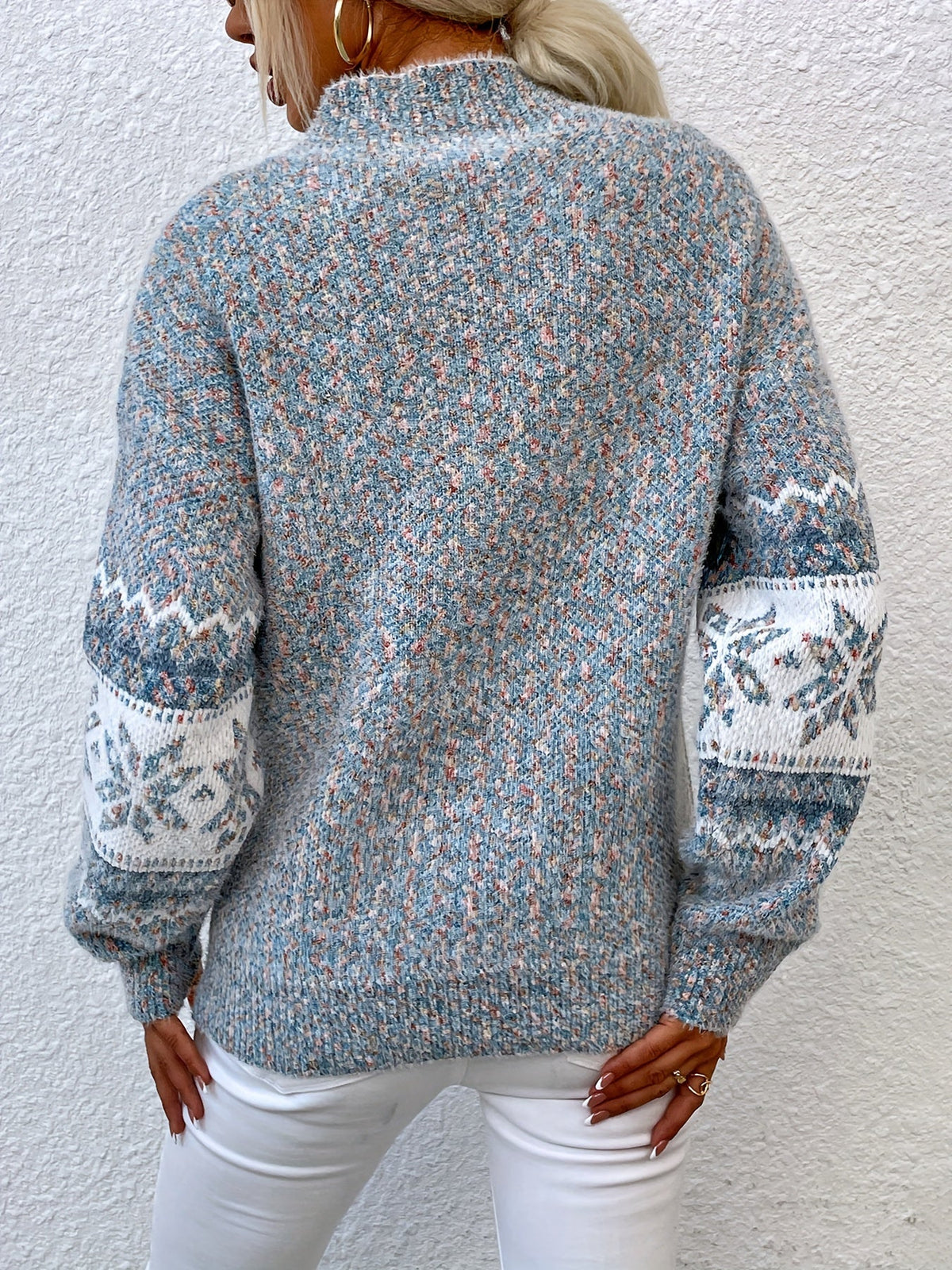 Tamsin | Cozy Snowflake Mock-Neck Sweater 1