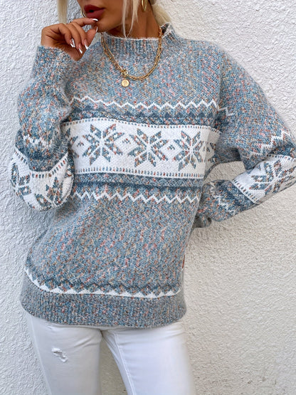 Tamsin | Cozy Snowflake Mock-Neck Sweater 6