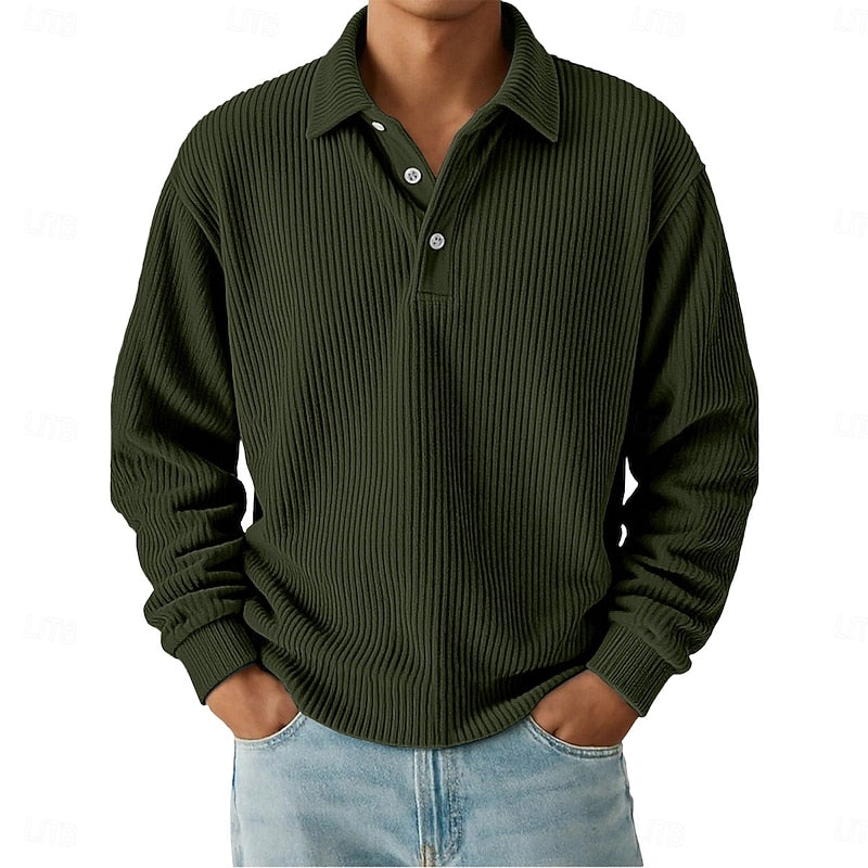 Wallace | Textured Long-Sleeve Polo Shirt 2