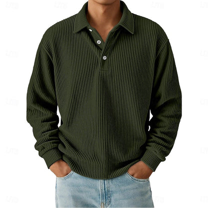 Wallace | Textured Long-Sleeve Polo Shirt 2