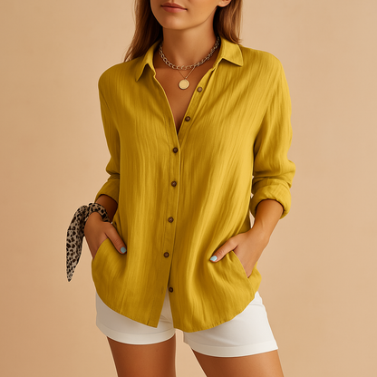 Women's Button-Down Linen Summer Blouse 2