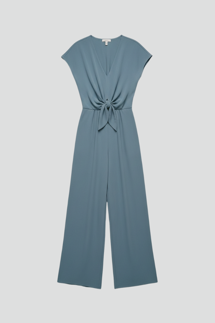 Women’s Jumpsuit with V Neck and Tied Waist 1