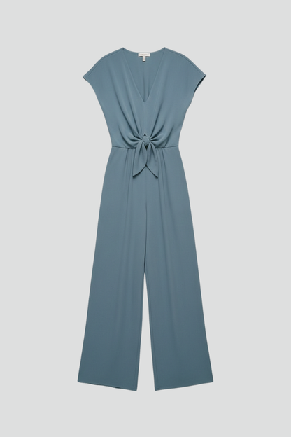 Women’s Jumpsuit with V Neck and Tied Waist 1