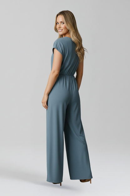 Women’s Jumpsuit with V Neck and Tied Waist 3
