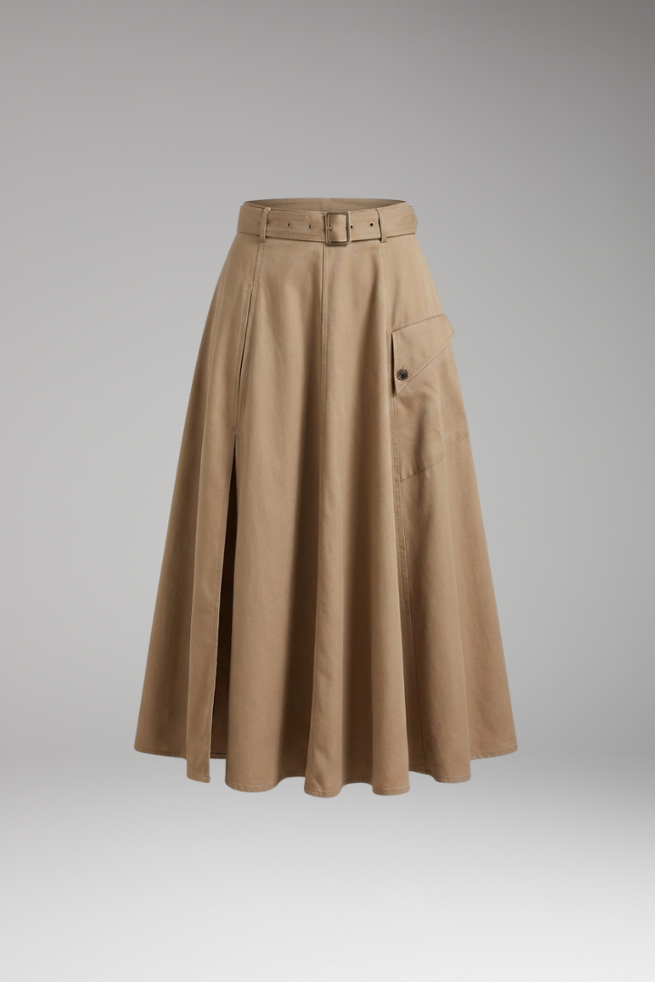 Women’s Maxi Skirt with Side Pockets and High Slit 1