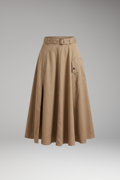 Women’s Maxi Skirt with Side Pockets and High Slit 1