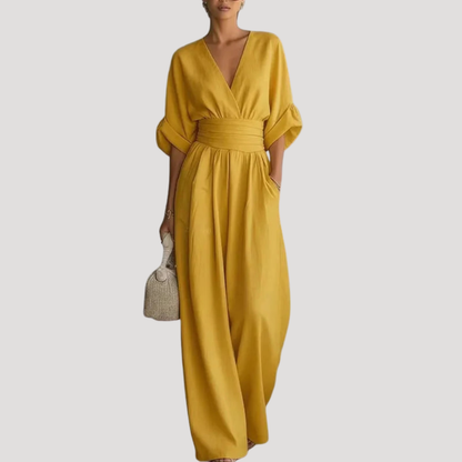 Women’s Summer Wide Leg V Neck Jumpsuit 2