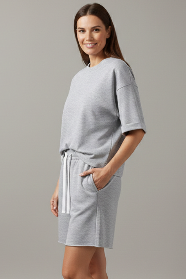 Women’s Two-Piece Set with Crop Top and Drawstring Shorts 2