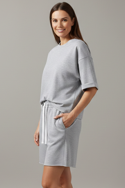 Women’s Two-Piece Set with Crop Top and Drawstring Shorts 2