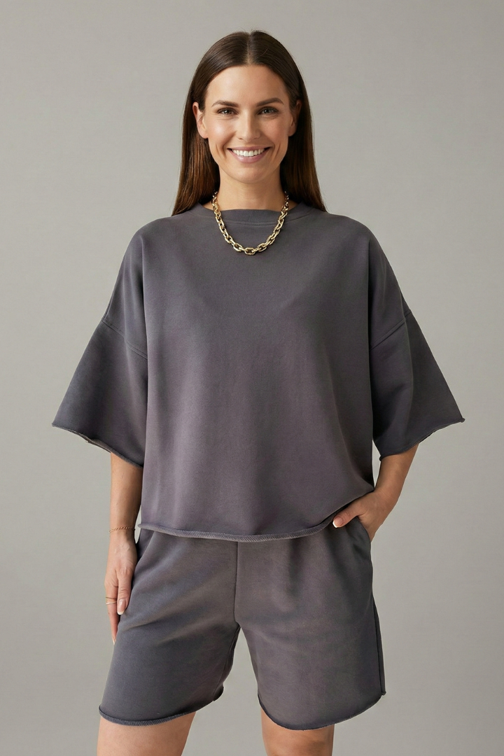 Women’s Two-Piece Set with Crop Top and Drawstring Shorts 6
