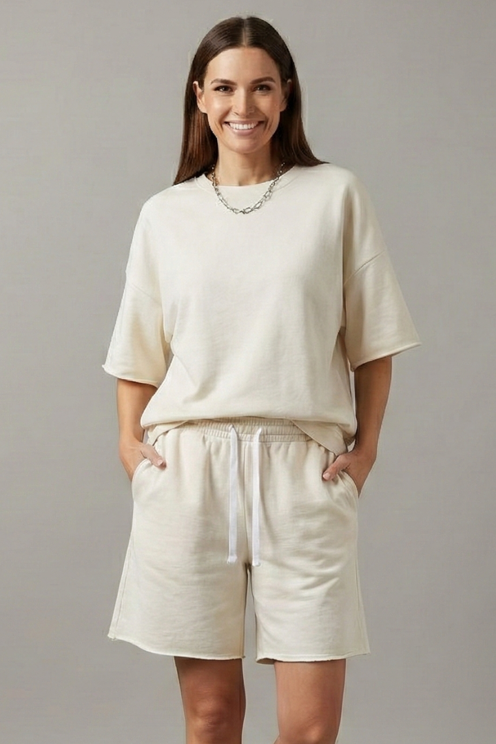 Women’s Two-Piece Set with Crop Top and Drawstring Shorts 8