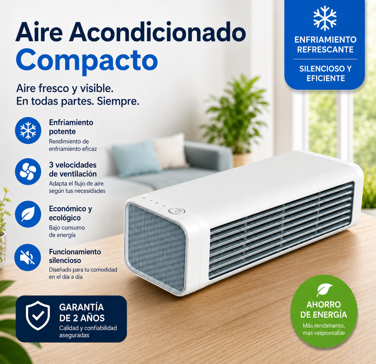 Enfriador de aire de ventana compacto - Aire acondicionado