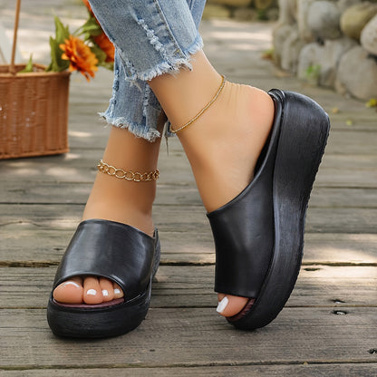 Women's Slip-On Open Toe Platform Slide Sandals