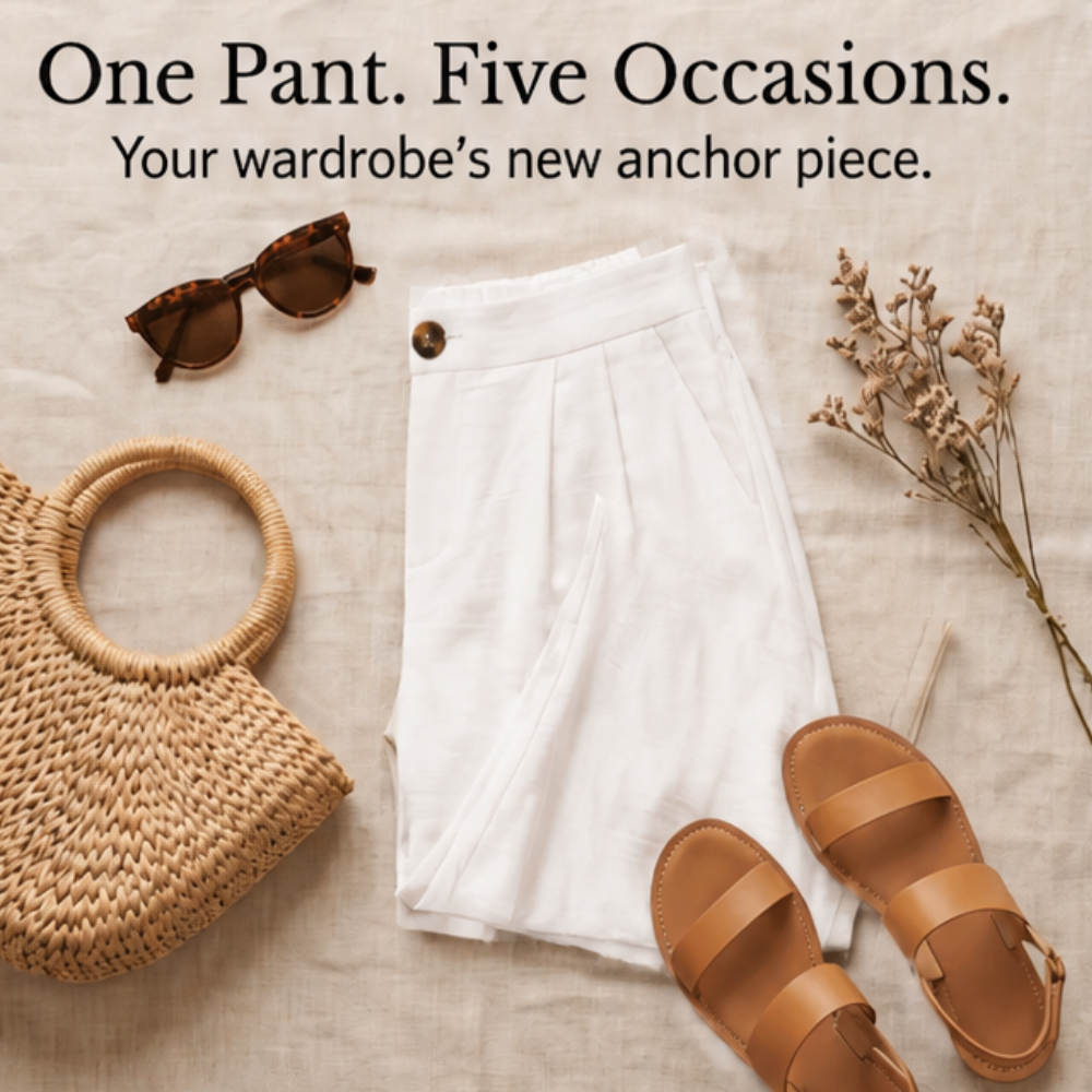 Women's High Waist Pleated Wide Leg Trousers