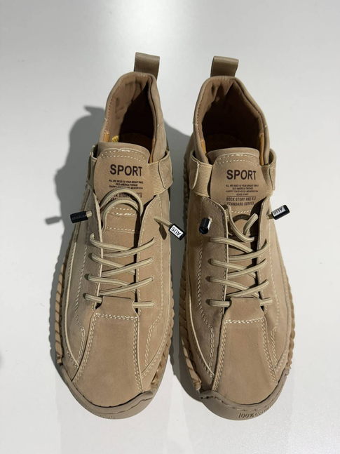 Men's Casual Leather Sneakers with Strap