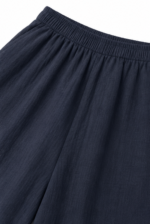 Women's Two-Piece Set – Wide-Leg, Cotton Blend, Breathable