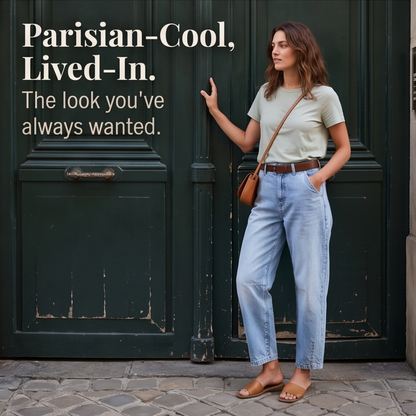 Women's Cropped Barrel Leg Denim Jeans