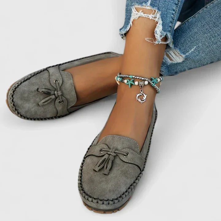 Women's Suede Slip-On Loafers with Tassels