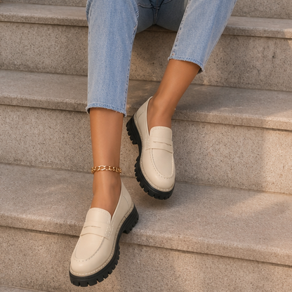 Women's Platform Loafers – Chunky Sole, Slip-On