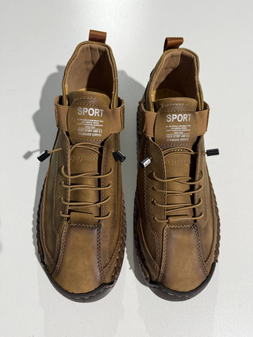 Men's Casual Leather Sneakers with Strap