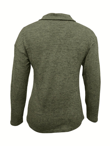 Women's Half-Zip Long Sleeve Top with Collar