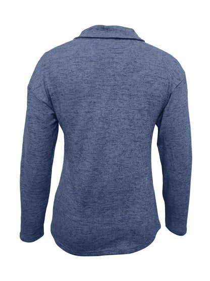 Women's Half-Zip Long Sleeve Top with Collar