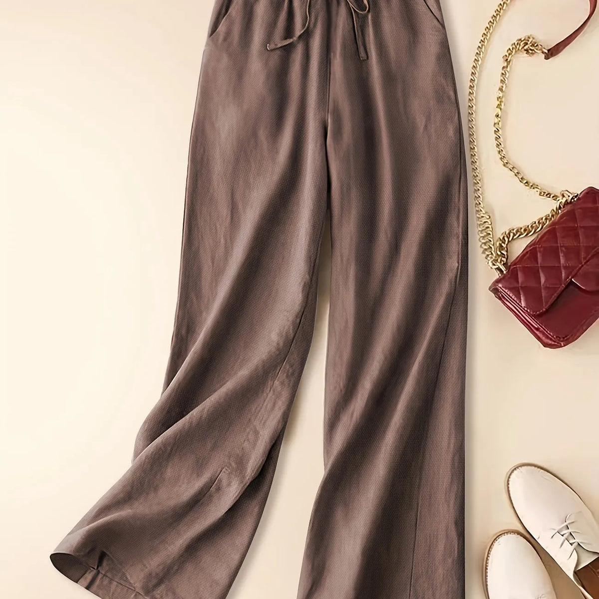 Women's Wide Leg Pants with Drawstring Waist