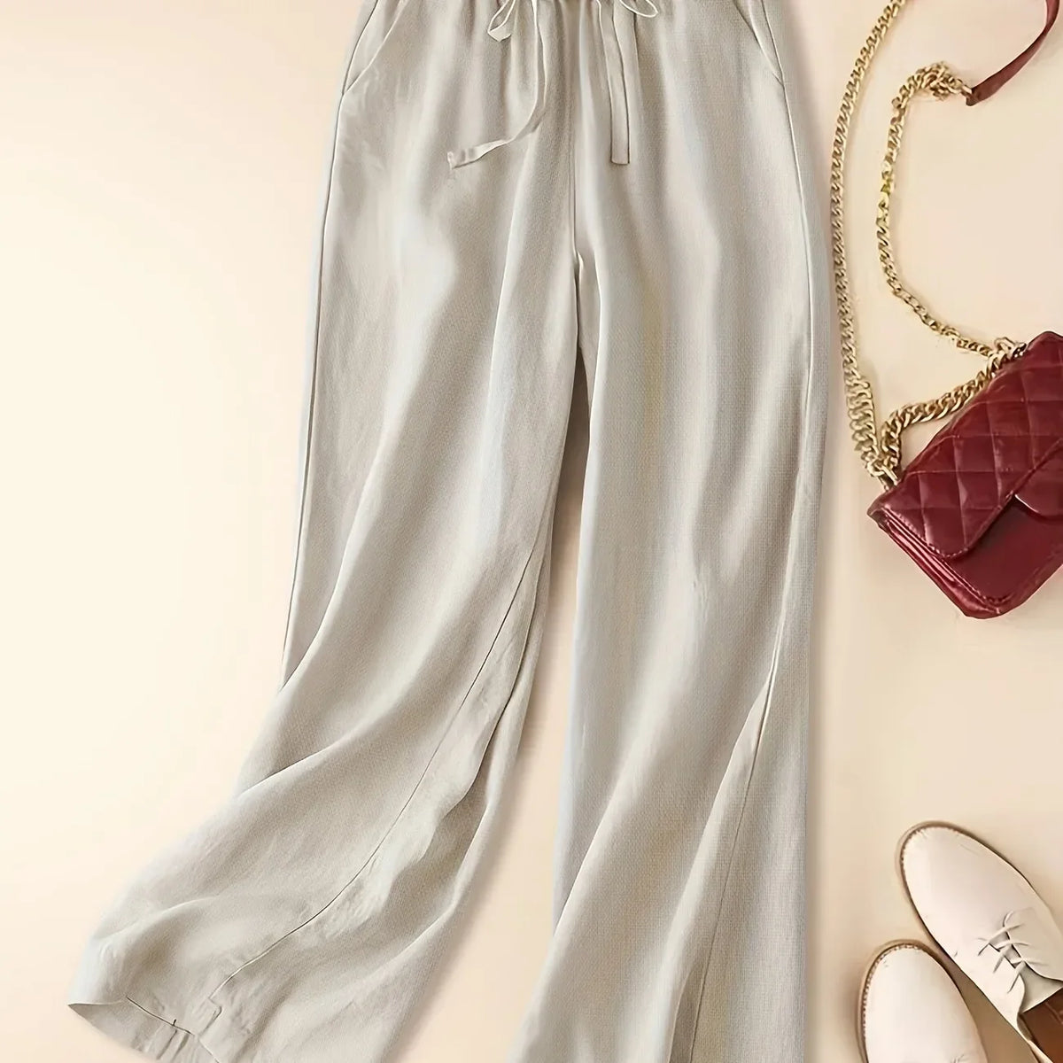 Women's Wide Leg Pants with Drawstring Waist