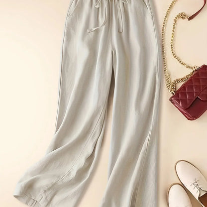 Women's Wide Leg Pants with Drawstring Waist