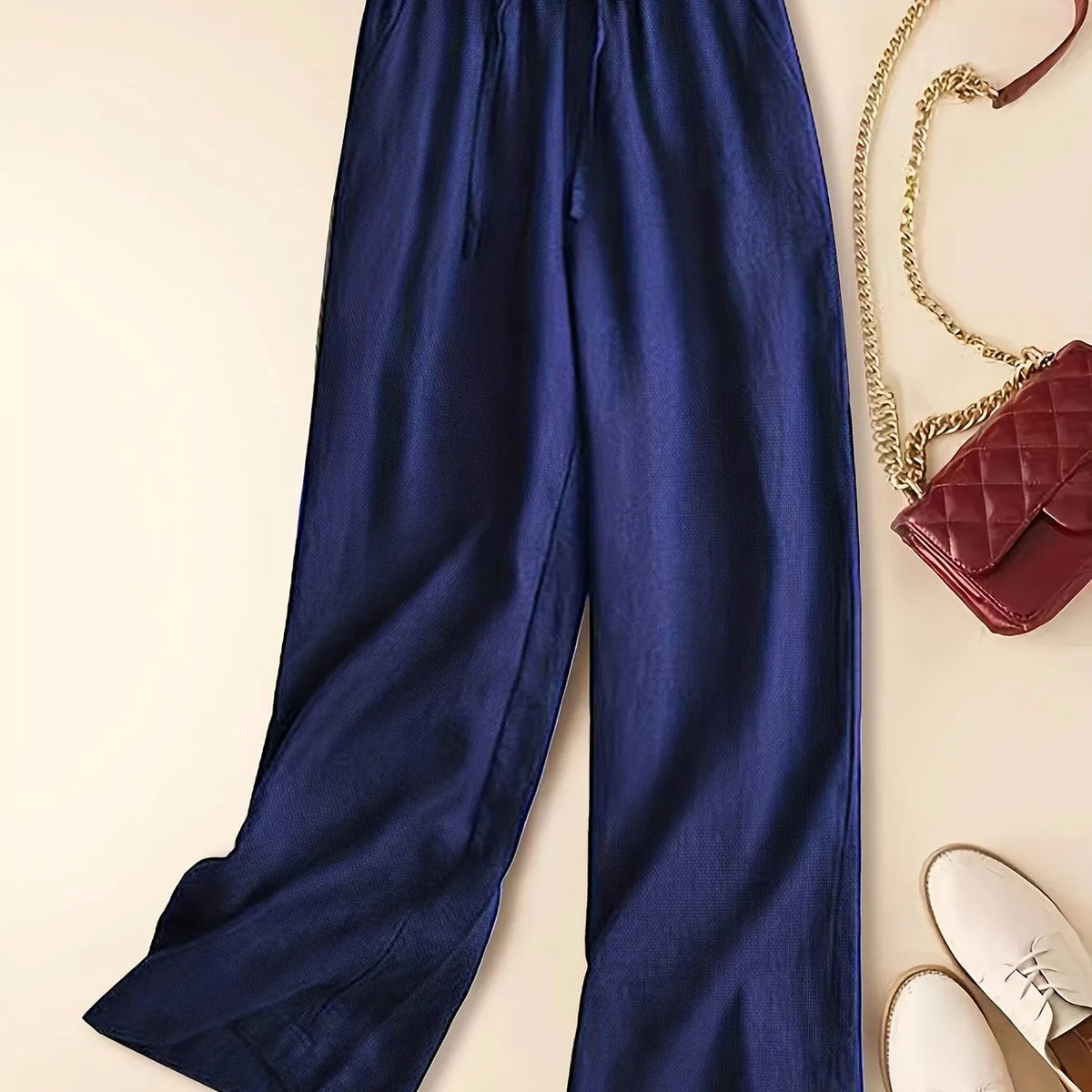 Women's Wide Leg Pants with Drawstring Waist