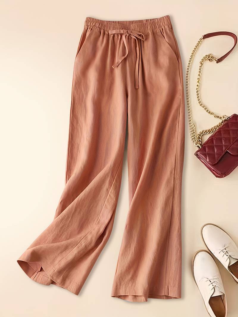 Women's Wide Leg Pants with Drawstring Waist