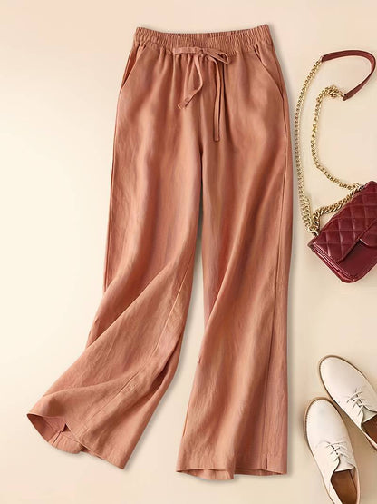 Women's Wide Leg Pants with Drawstring Waist