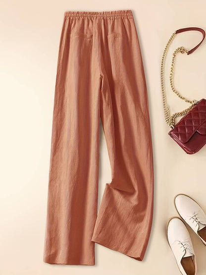 Women's Wide Leg Pants with Drawstring Waist