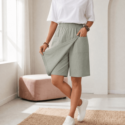 Women's Wrap Front Skort with Elastic Waist