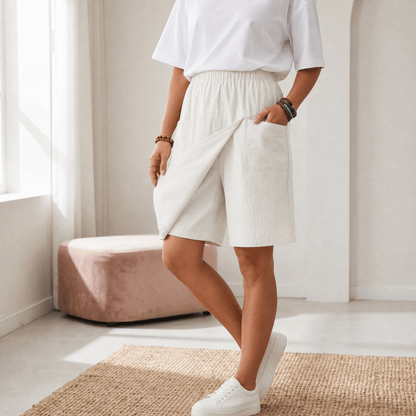 Women's Wrap Front Skort with Elastic Waist