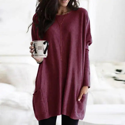 Women's Oversized Tunic Top with Front Pockets