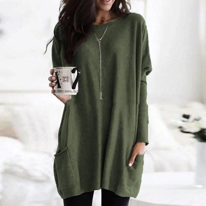 Women's Oversized Tunic Top with Front Pockets